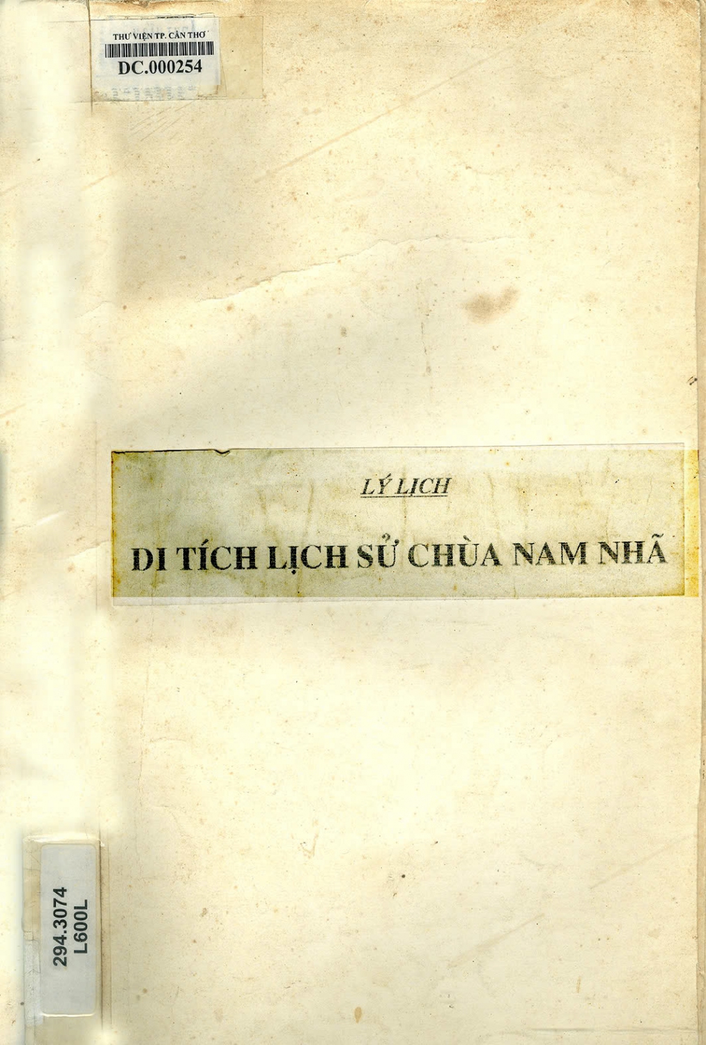 LY LICH DI TICH CHUA NAM NHA